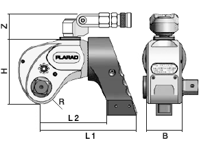 油圧トルクレンチ PLARAD-SC型寸法