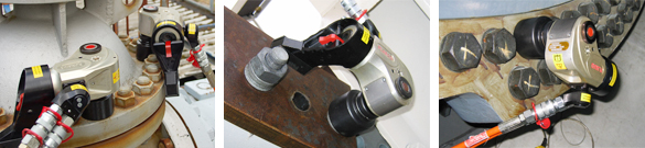 油圧トルクレンチ MX-ECの大型ボルト締め付け事例